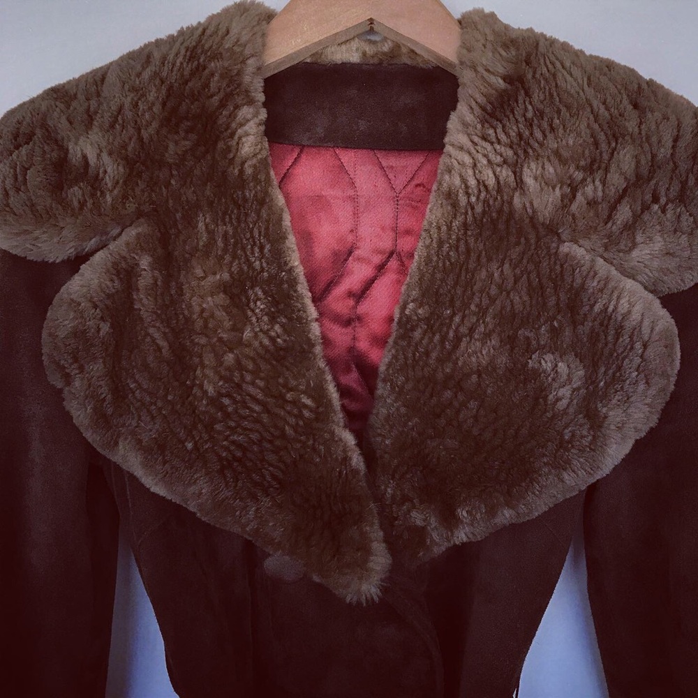 Vintage 70s Penny Lane Real Suede and Fur Coat by Rajac Leathers Canada - Picture 4 of 9